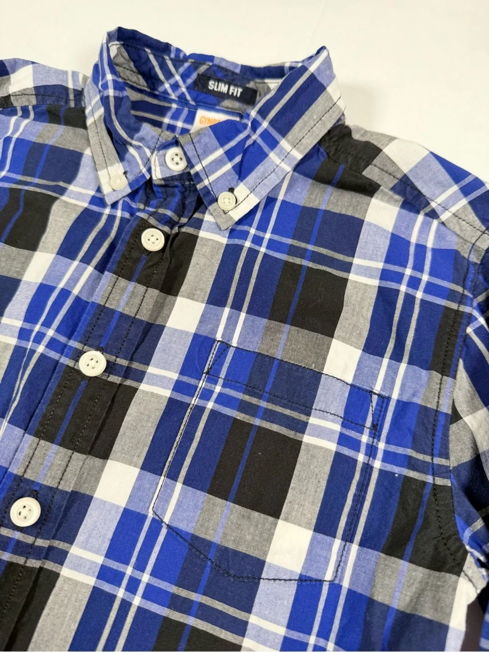 GYMBOREE Boys Plaid Button Up M 7-8 Slim Fit Prep School Classic Preppy Ivy